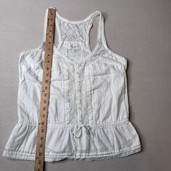 Gilly Hicks Peplum Top Medium Fairy Boho Cottage Lace Sleeveless 100% Cotton - Picture 4 of 8